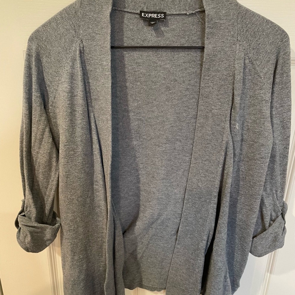 Express Cardigan in Charcoal Gray